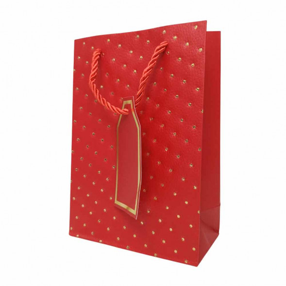 Пакет ЛЮКС Золотые точки размер 14*20*7см