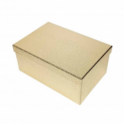Коробка прямоугольная Под кожу золото в 5-ти размерах
