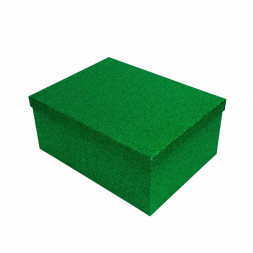 Коробка прямоугольная Зеленые блестки в 10-ти размерах