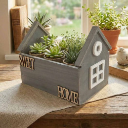 Ящик декоративный Домик серый в 2-х размерах