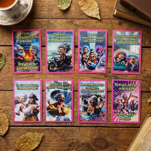 Мини-открытка Живи легко ассорти 5,5*8см арт 08