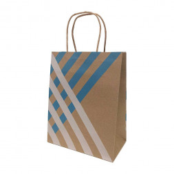 Пакет крафт Полосы с крученой ручкой размер 12*17*7см