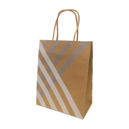 Пакет крафт Полосы с крученой ручкой размер 12*17*7см