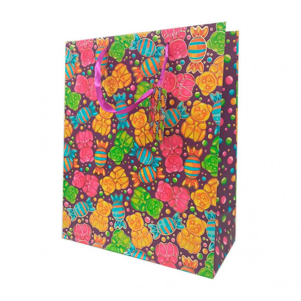 Пакет ЛЮКС Детский с золотом размер 26*32*12см