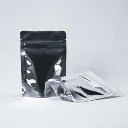 Дой-пак металл серебро с замком zip-lock 105*150мм (40+40) уп 10шт