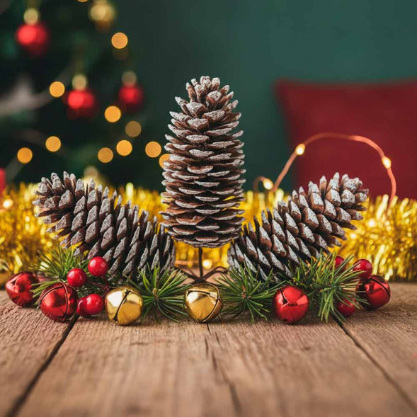 Шишки заснеженные 4*9см 3шт