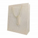 Пакет ЛЮКС Золотые квадратики с тиснением размер 26*32*12см