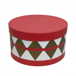Коробка круг Барабан ромбы размер 25*14см