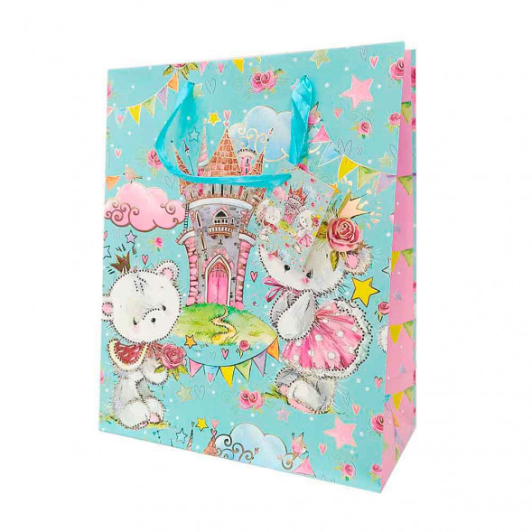 Пакет ЛЮКС Детский с золотом размер 31*44*19см 