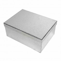 Коробка прямоугольная металл Серебро в 10-ти размерах
