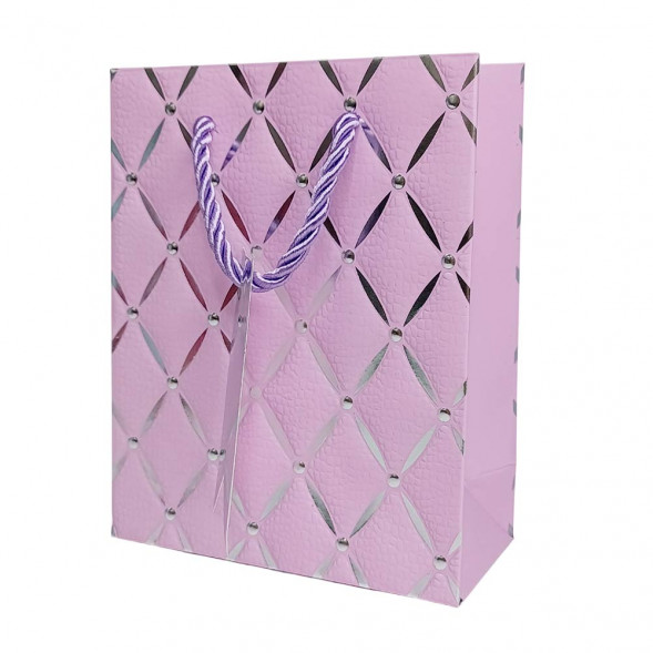 Пакет ЛЮКС Ромбики с тиснением размер 12*15*6см