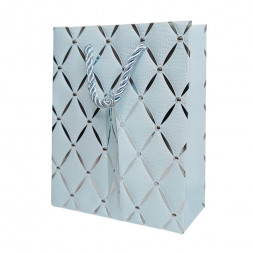 Пакет ЛЮКС Ромбики с тиснением размер 12*15*6см