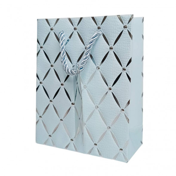 Пакет ЛЮКС Ромбики с тиснением размер 12*15*6см