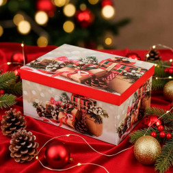 Коробка прямоугольная НГ Новогодние подарки в 10-ти размерах