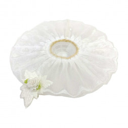 Манжетка для букета круглая с цветком d-25,5см