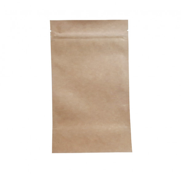 Дой-пак бумажный крафт металл внутри с замком zip-lock 160*250+(45+45) уп 10шт 