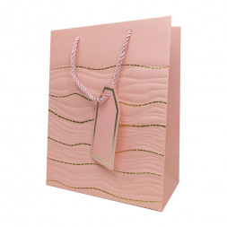 Пакет ЛЮКС Волна с золотым тиснением размер 18*23*10см