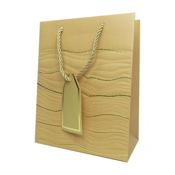 Пакет ЛЮКС Волна с золотым тиснением размер 18*23*10см