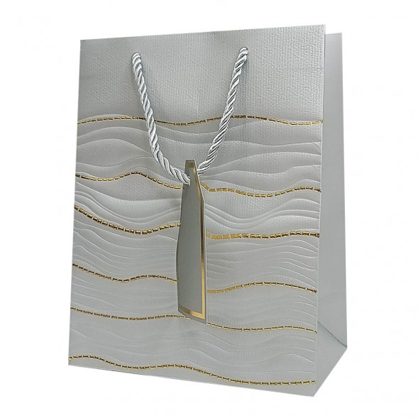 Пакет ЛЮКС Волна с золотым тиснением размер 18*23*10см
