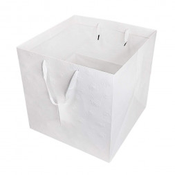 Пакет ЛЮКС Розочки с тиснением белый размер 35*35*35см