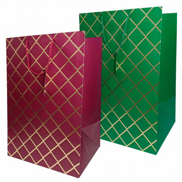 Пакет ЛЮКС Ромб с золотым тиснением размер 36*54*30см