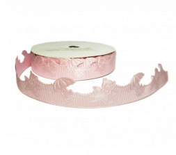 Лента для новорожд. с резным краем розовая размер 2,2см*23м