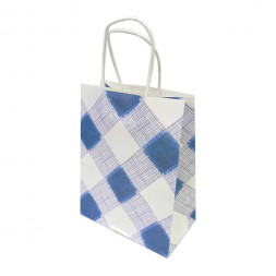 Пакет крафт Клетка с крученой ручкой размер 25*31*11см
