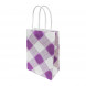 Пакет крафт Клетка с крученой ручкой размер 25*31*11см
