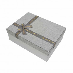 Коробка прямоугольная Глиттер серебро в 2-х размерах