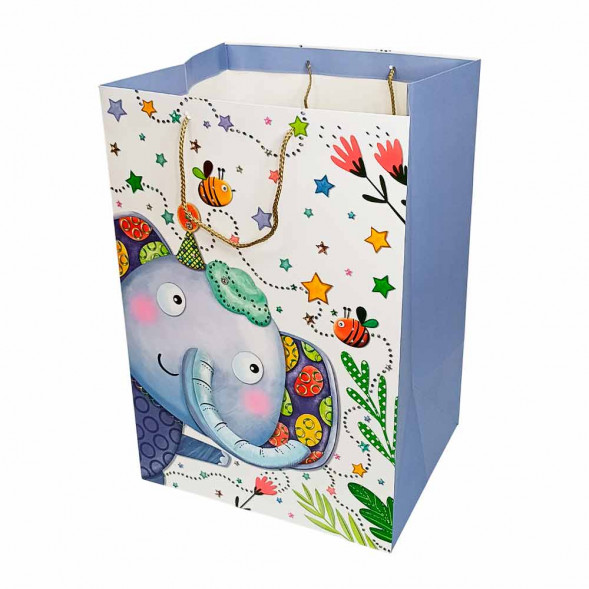 Пакет ЛЮКС Детский Животные с широким дном размер 36*54*30см