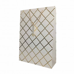 Пакет ЛЮКС Ромб с золотым тиснением размер 31*42*12см