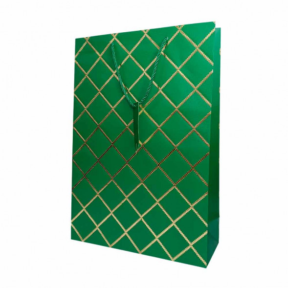 Пакет ЛЮКС Ромб с золотым тиснением размер 31*42*12см