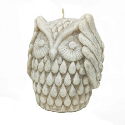 Ароматическая свеча Сова светло бежевая размер 10*10см