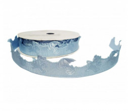Лента для новорожд. с резным краем голубая размер 2,2см*23м