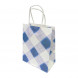 Пакет крафт Клетка с крученой ручкой размер 12*17*7см