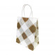 Пакет крафт Клетка с крученой ручкой размер 12*17*7см