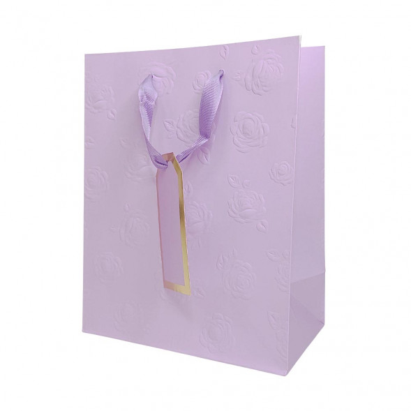 Пакет ЛЮКС Розы с тиснением размер 18*23*10см