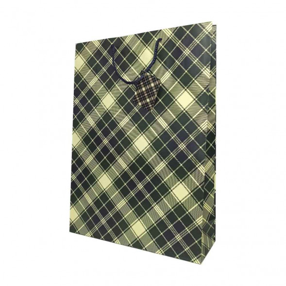 Пакет матовый бумажный МЭН+клетка размер 32*45*10см