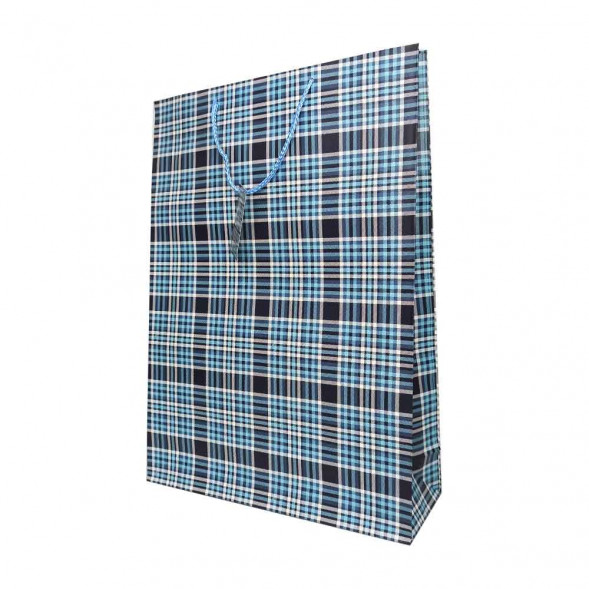 Пакет матовый бумажный МЭН+клетка размер 32*45*10см