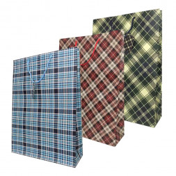 Пакет матовый бумажный МЭН+клетка размер 32*45*10см
