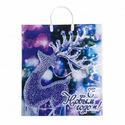 Пакет с пластмассовыми ручками Хрустальный олень размер 40*44см