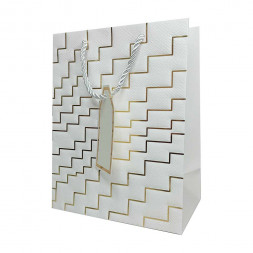 Пакет ЛЮКС Золотые ступеньки с тиснением размер 18*23*10см