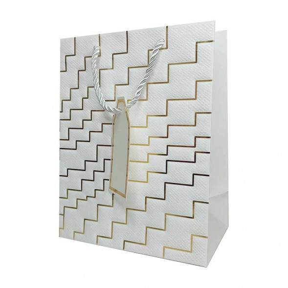 Пакет ЛЮКС Золотые ступеньки с тиснением размер 18*23*10см