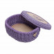 Шкатулка вязаная овальная лавандовая размер 21*16*7см