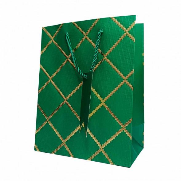 Пакет ЛЮКС Ромб с золотым тиснением размер 18*23*10см