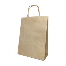 Пакет бумажный крафт с крученой ручкой 70г/м2 размер 26*35*15см уп 10шт