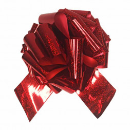Бант-шар Гигант голография красный размер 10см