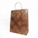 Пакет крафт Золотая клетка с крученой ручкой размер 25*31*11см