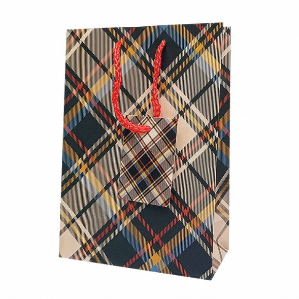 Пакет матовый бумажный МЭН+клетка размер 18*23*10см