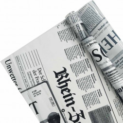 Пленка в рулоне с рисунком Газета черно-белая размер 70см